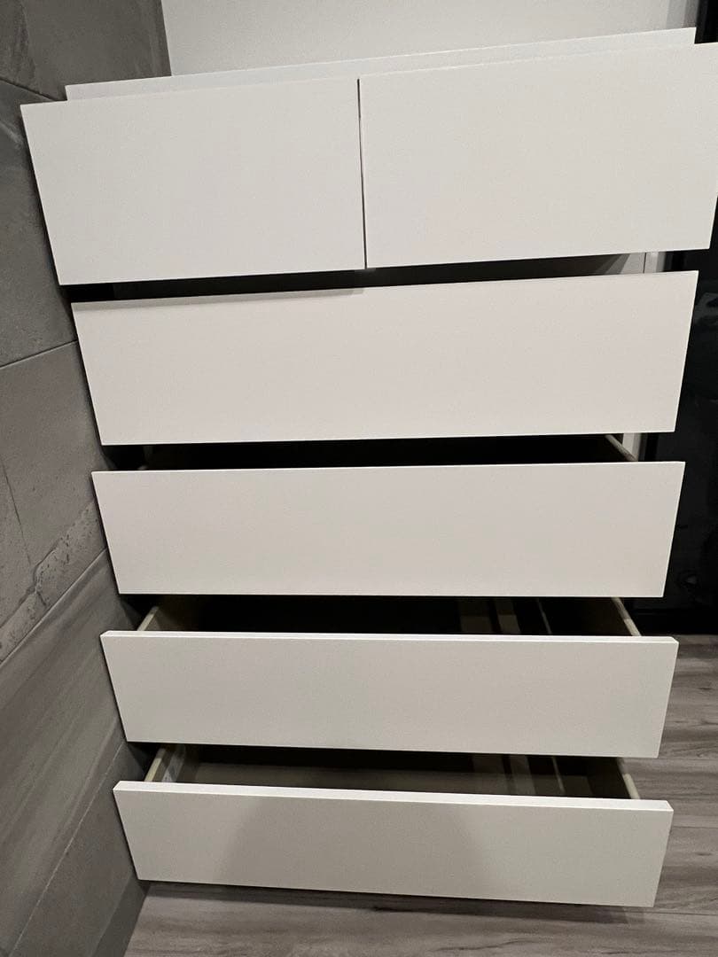 IKEA ホワイトチェスト 5段　引き出し