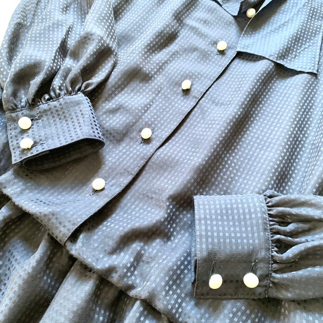 極美品✨完売品 Rene ルネ ボウタイ シフォン ワンピース パール チェック