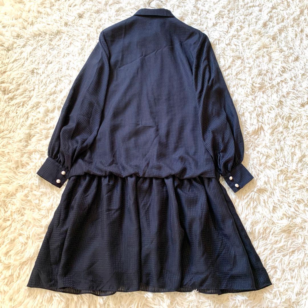 極美品✨完売品 Rene ルネ ボウタイ シフォン ワンピース パール チェック