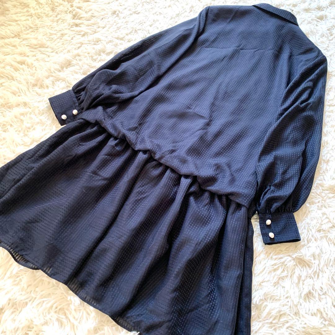 極美品✨完売品 Rene ルネ ボウタイ シフォン ワンピース パール チェック