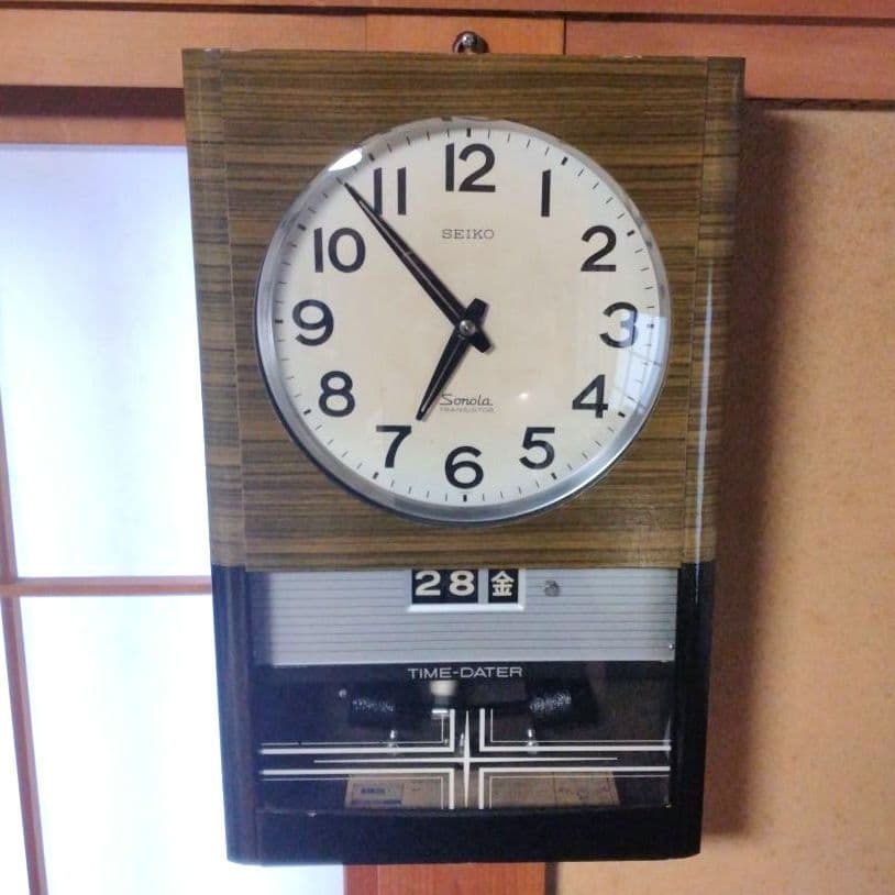 動作良好美品！ SEIKOセイコー ソラーノ掛時計 昭和レトロ文字盤も美品です！