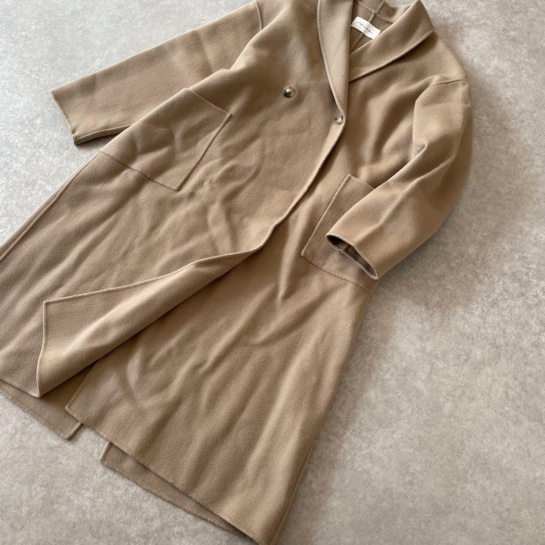 新品同様 na.e Shawl Collar Wool Coat_Greige