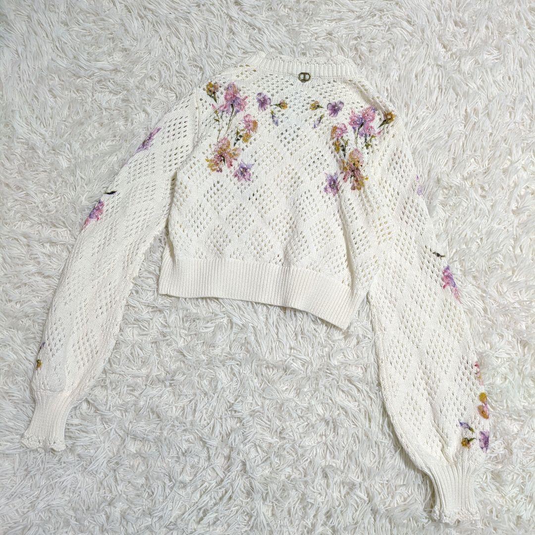 ​【極美品】TWINSET フローラルプリント ニットカーディガン XS 花柄
