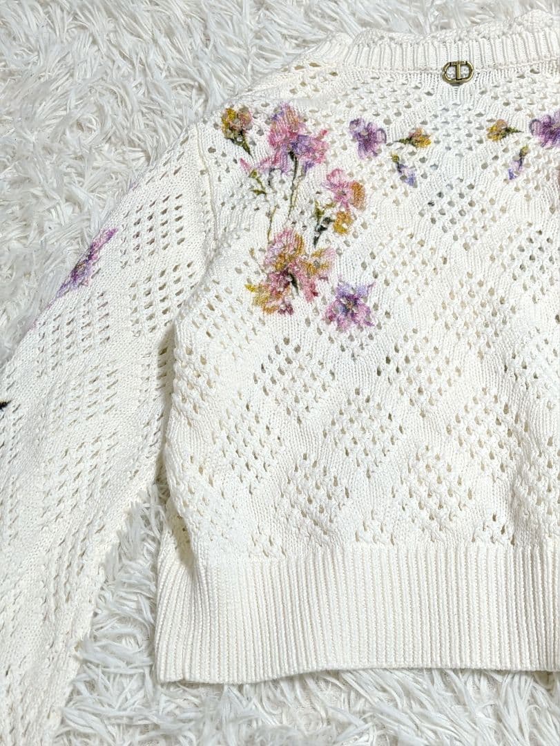 ​【極美品】TWINSET フローラルプリント ニットカーディガン XS 花柄