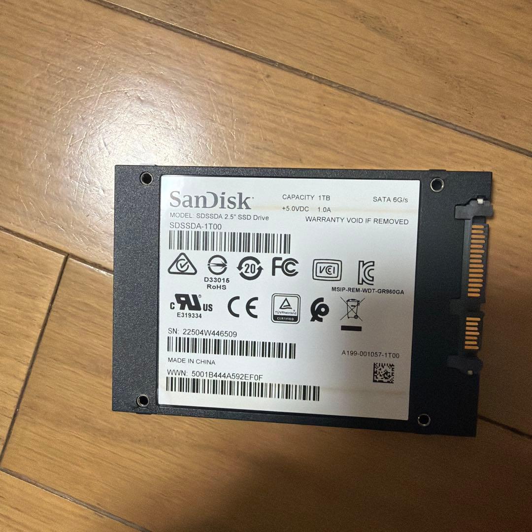 内蔵型SSD sandisk ssd plus 1TB 2.5inch