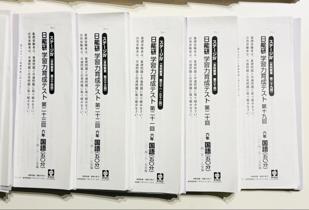 日能研学習力育成テスト6年前期フルセット2024年4教科