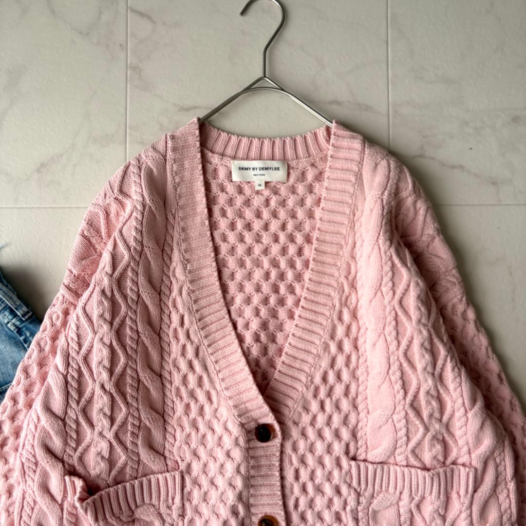 美品✨《DEMY BY DEMYLEE》ケーブル　コットン　ニットカーディガン