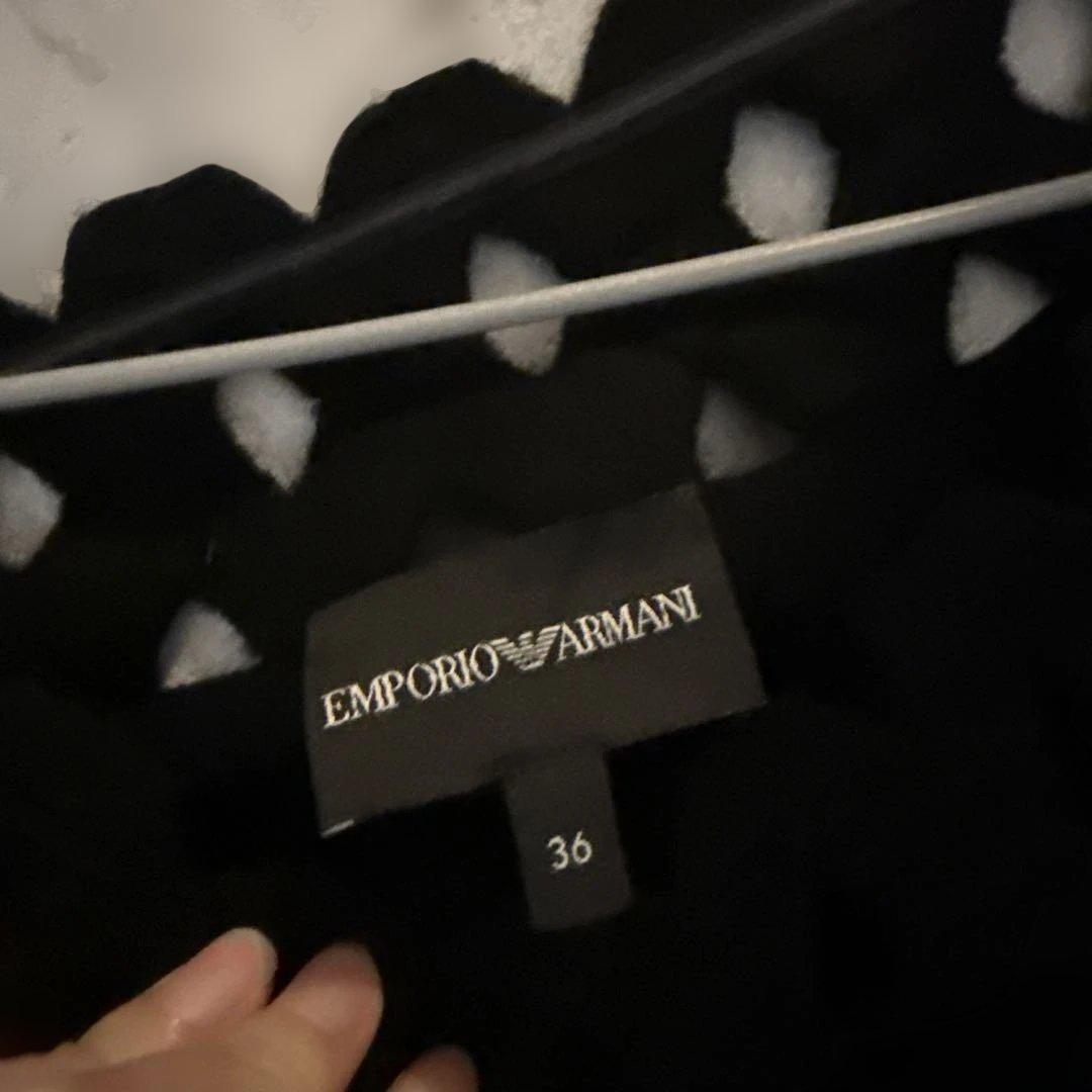 EMPORIO ARMANI ブラックひざ丈ワンピース 36