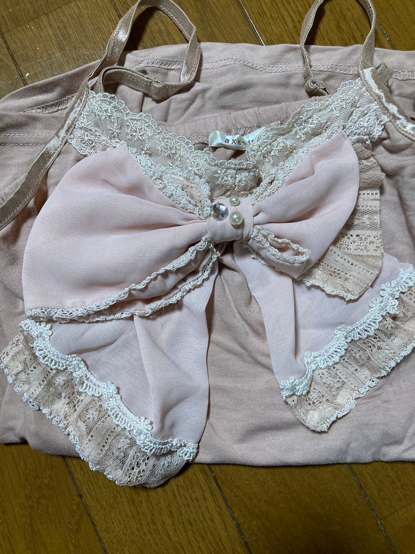 axes femme♡ビッグリボンキャミソール♡ピンク♡