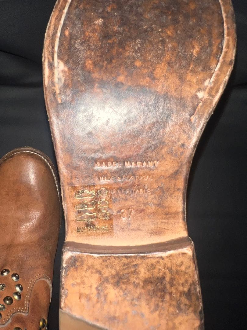 Rare ISABEL MARANT スタッズ ウエスタンショートブーツ 37