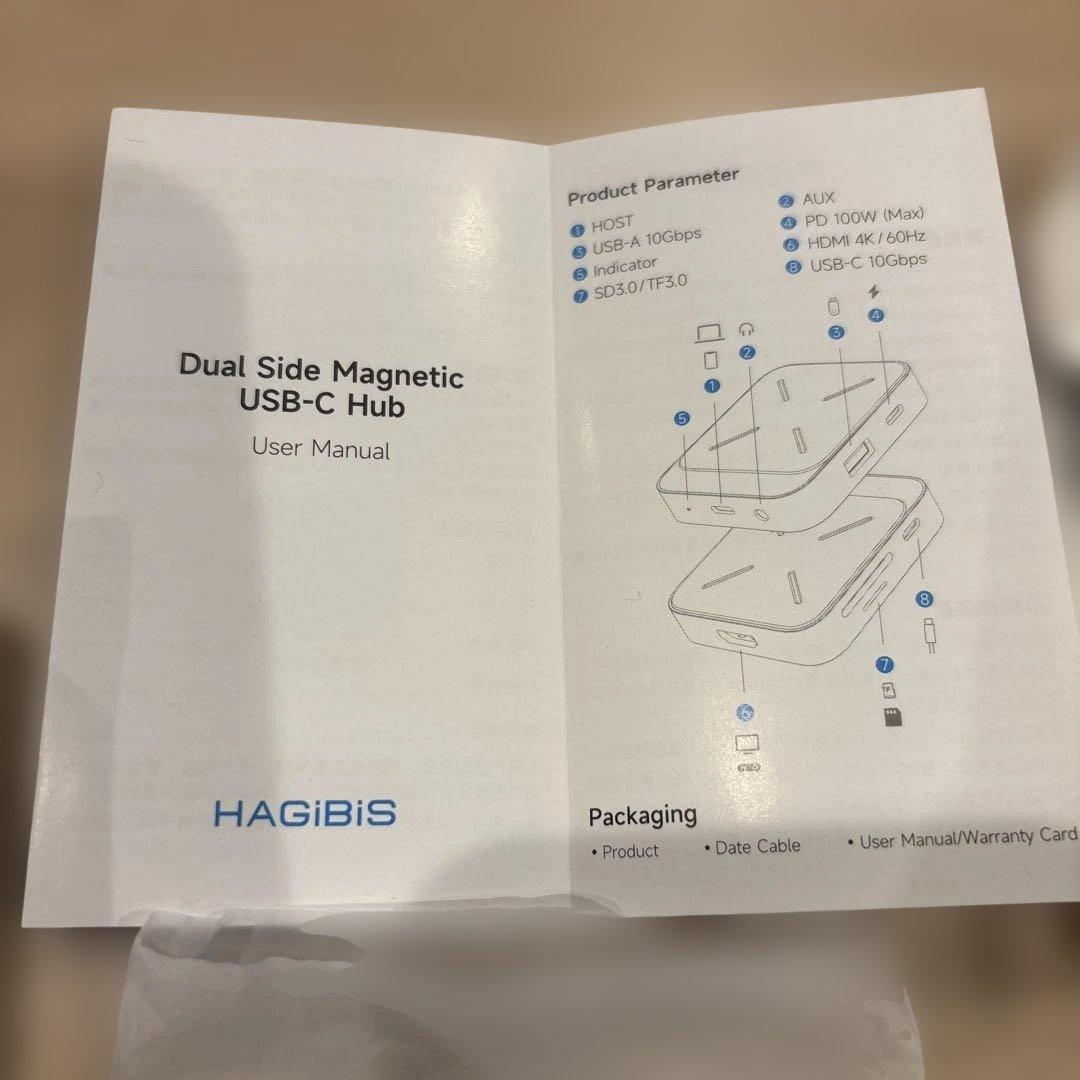 Hagibis 磁気USB Cハブ Magsafe付き