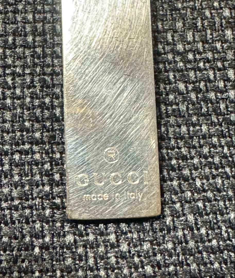 GUCCI ロゴプレートダブルボールチェーンネックレス