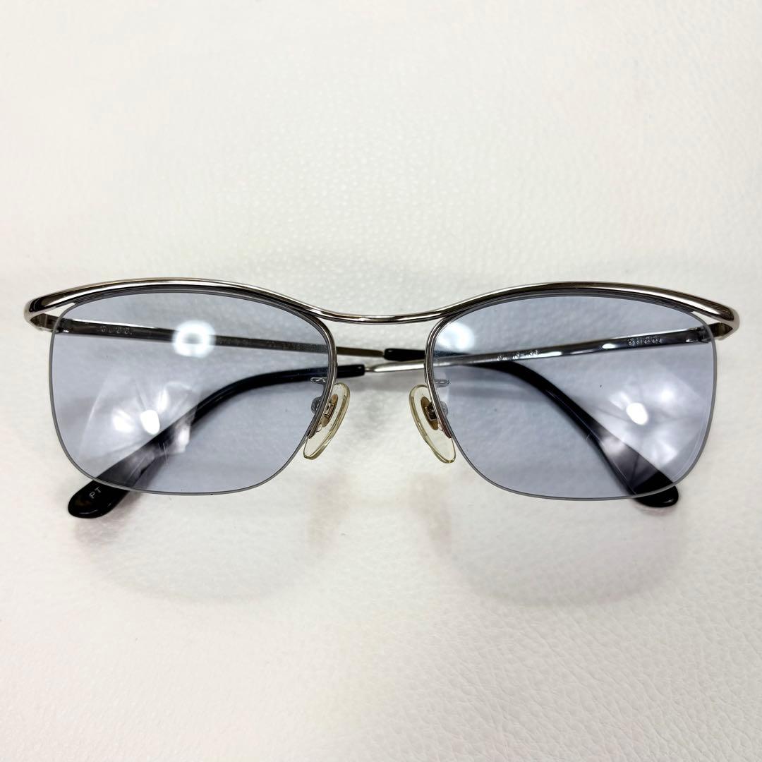 GUCCI サングラス リムレス ブルーレンズ メタルフレーム