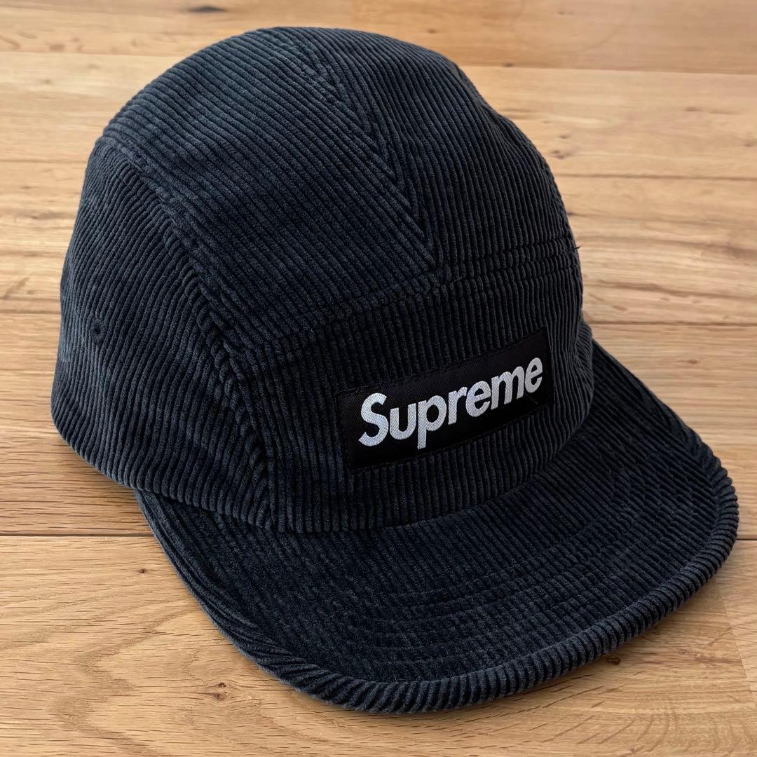 Supreme 25SS Corduroy Camp Cap 黒 コーデュロイ