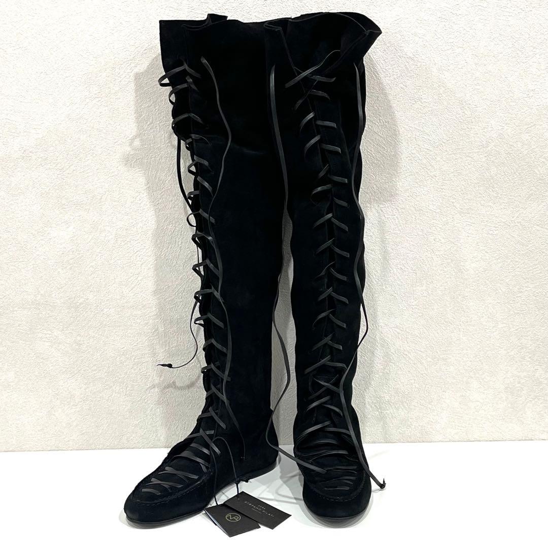 f027 未使用　ZARA ザラ　レザー　ニーハイ　ロングブーツ　スウェード