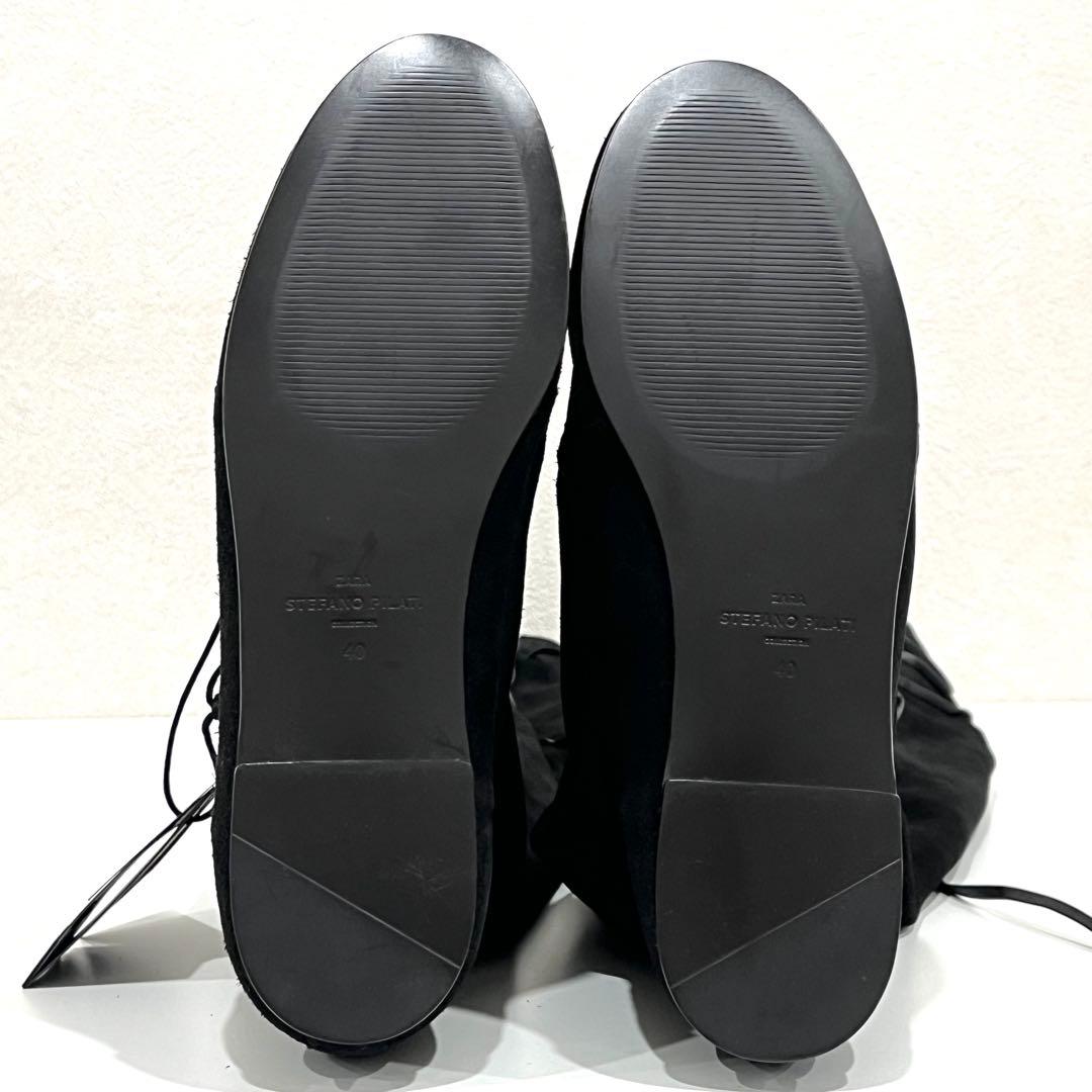 f027 未使用　ZARA ザラ　レザー　ニーハイ　ロングブーツ　スウェード