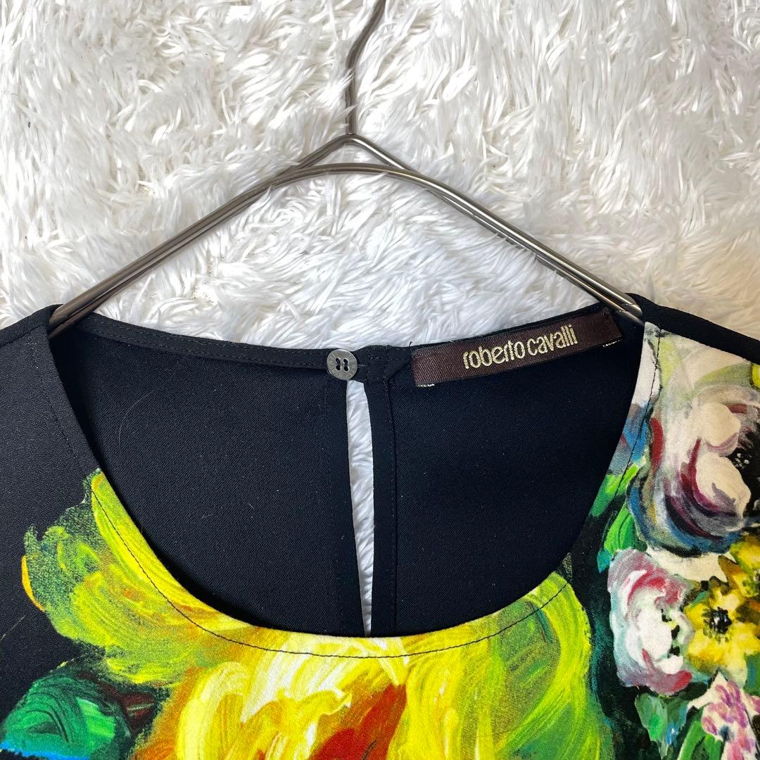 roberto cavalli フラワープリントストレッチドレス 38