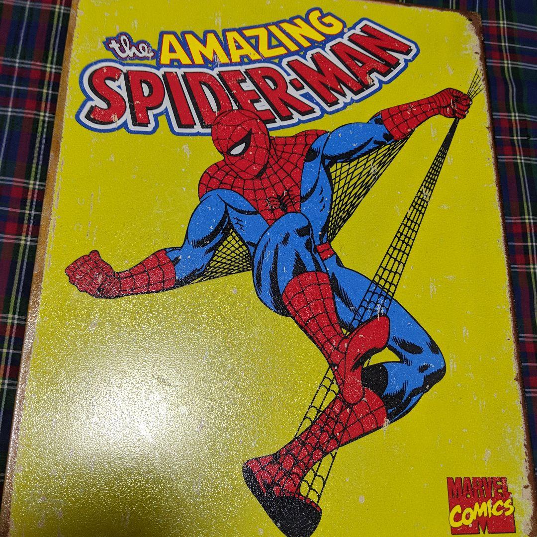 【スパイダーマン／デザイン看板】マーベルポスターアメリカンコミックスブリキ