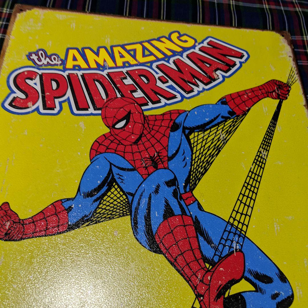 【スパイダーマン／デザイン看板】マーベルポスターアメリカンコミックスブリキ