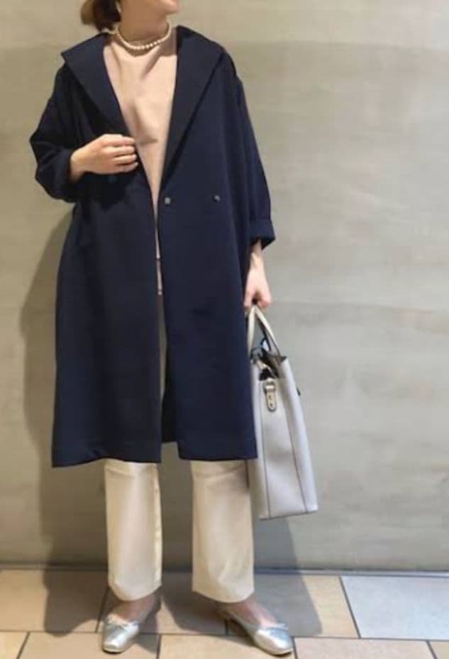 【極美品】アーバンリサーチドアーズ　ダブルクロスガウンコート　濃紺　セレモニー