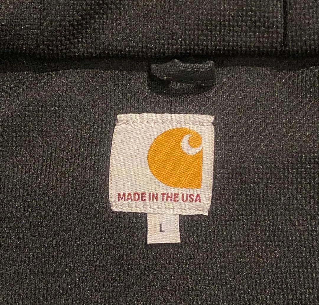 Carhartt ブラック フード付きジップアップ