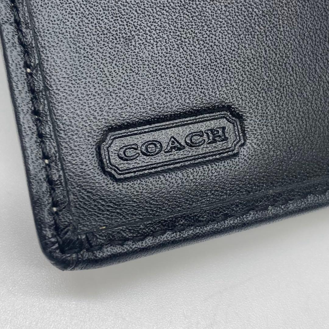 美品 COACH ソーホー 三つ折り 財布 ミニシグネチャー 黒 レディース