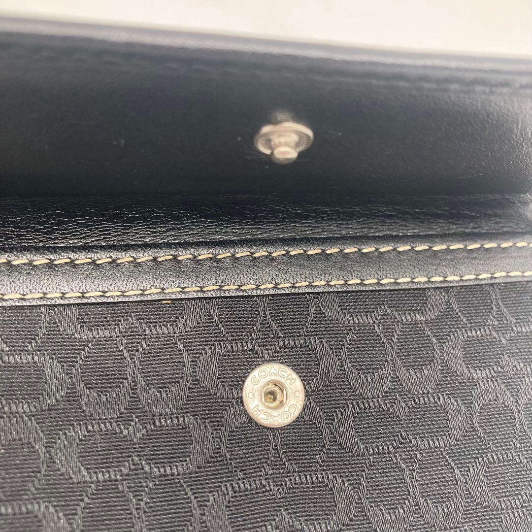 美品 COACH ソーホー 三つ折り 財布 ミニシグネチャー 黒 レディース