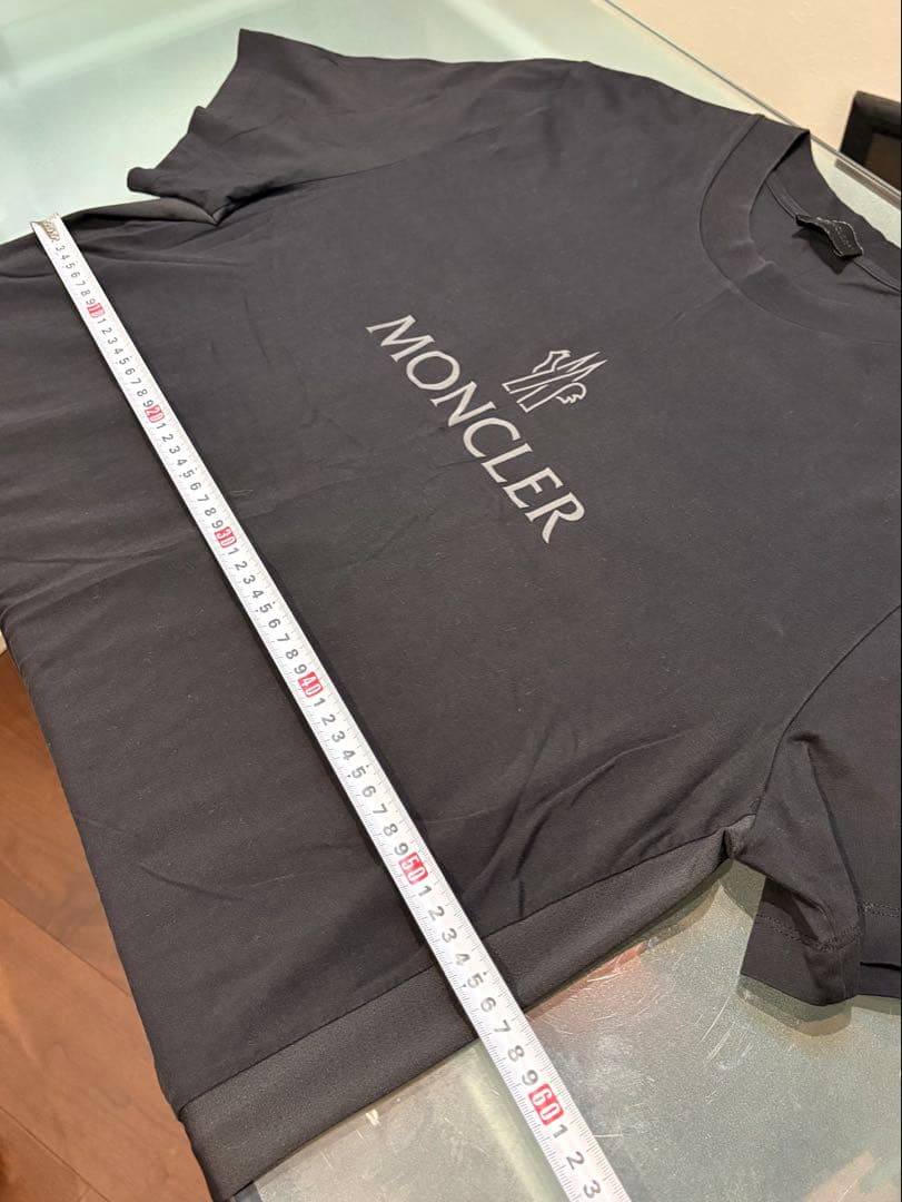 最終価格MONCLER ロゴプリント Tシャツ 黒　XLサイズ