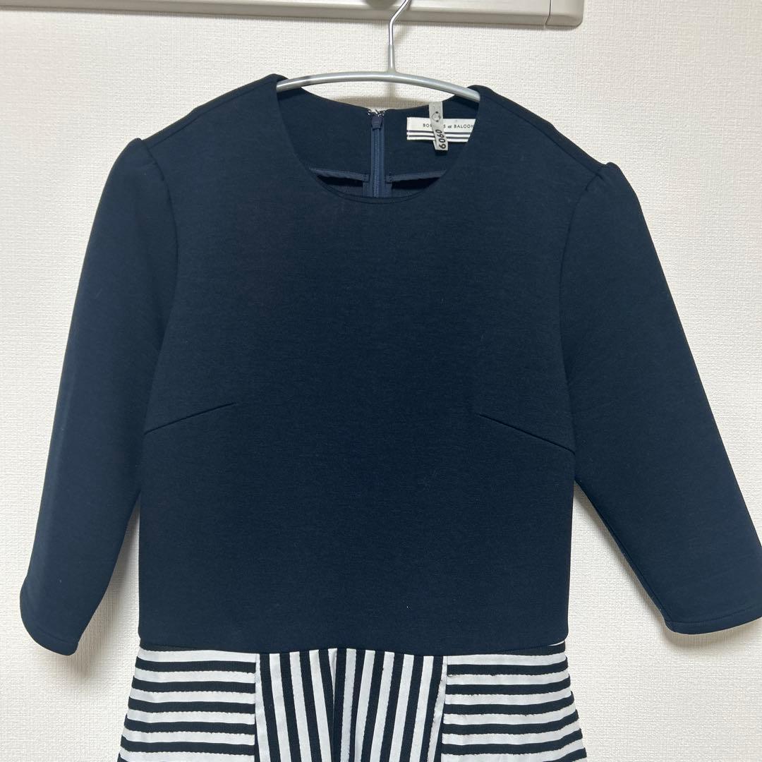 BORDERS at BALCONY アイコンボーダーワンピ ネイビー38