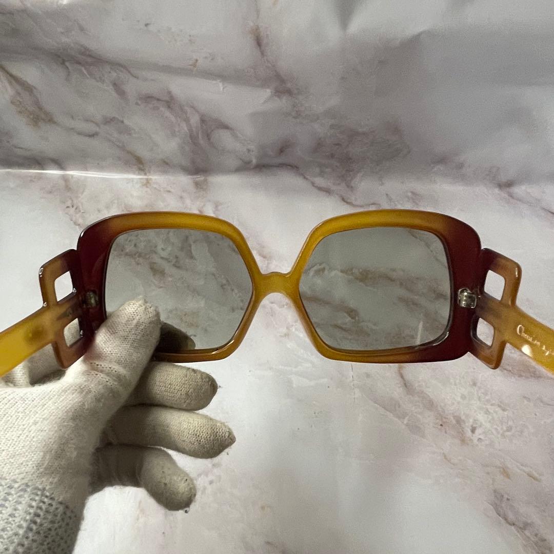 dior スクエア Y2K アンティーク レトロ サングラス ポーチ付き