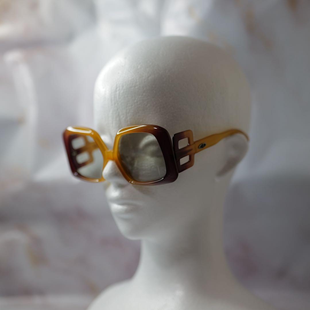 dior スクエア Y2K アンティーク レトロ サングラス ポーチ付き