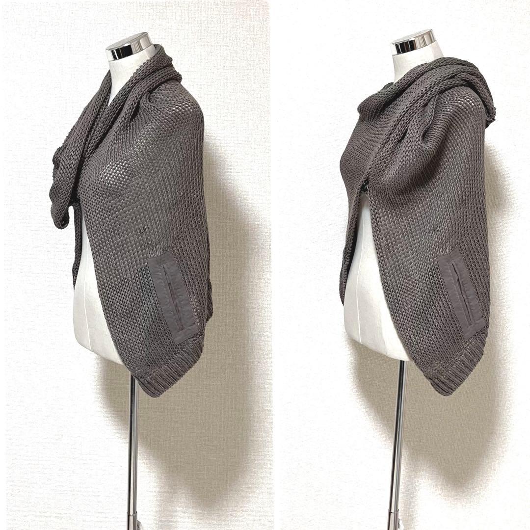 【美品】ブルネロクチネリ　変形 ニット カーディガン 羽織り　麻　ヘンプ100%