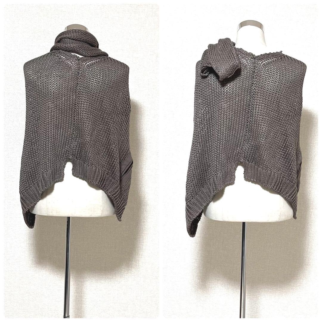 【美品】ブルネロクチネリ　変形 ニット カーディガン 羽織り　麻　ヘンプ100%
