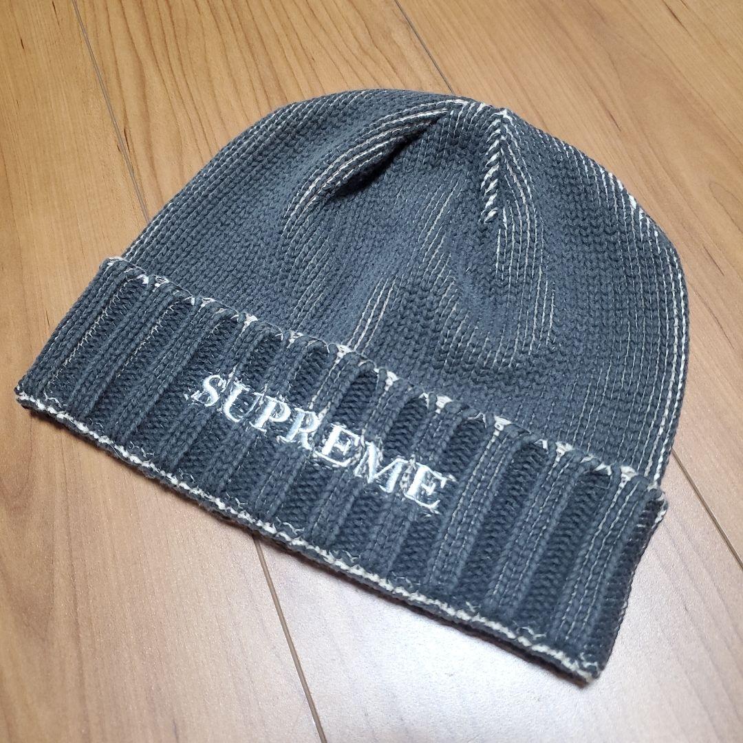 【新品同様】Supreme　Overprint Beanie　黒