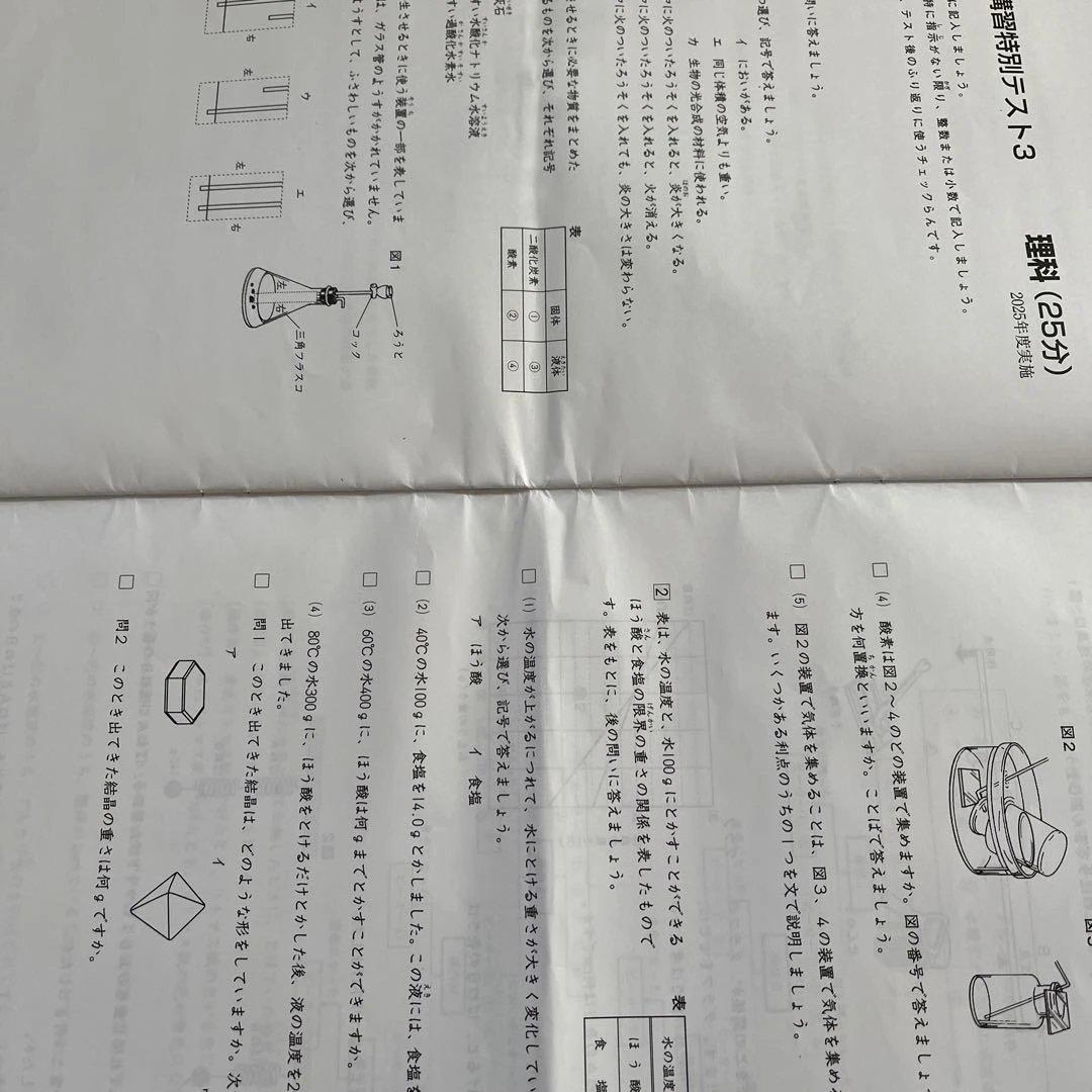 2025年❗️日能研 5年 夏期講習特別テスト①②❸
