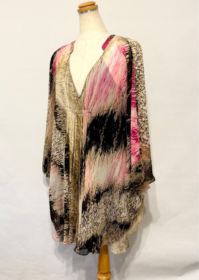 DIANE von FURSTENBERG フレアスリーブVネックワンピース