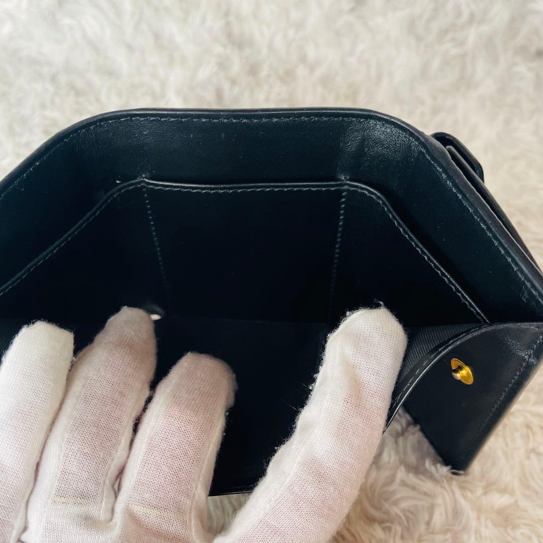 【☺︎プロフ必読】PRADA サフィアーノ 三つ折り財布 黒 ブラック