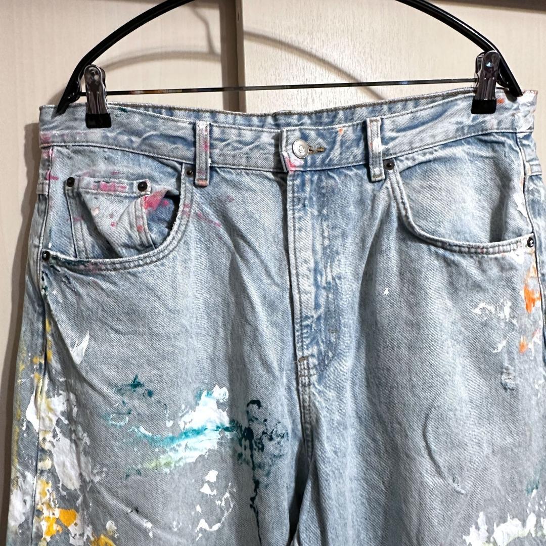 ZARA　リメイクペイントデニム　サイズ34　we0175