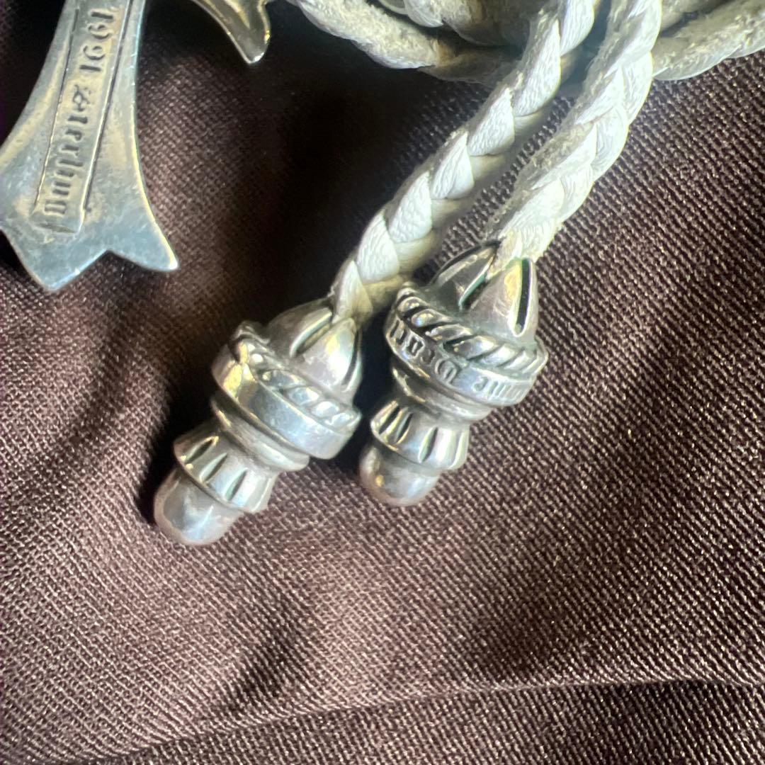 正規品　Chrome Hearts chクロスペンダント　白紐　　クロムハーツ