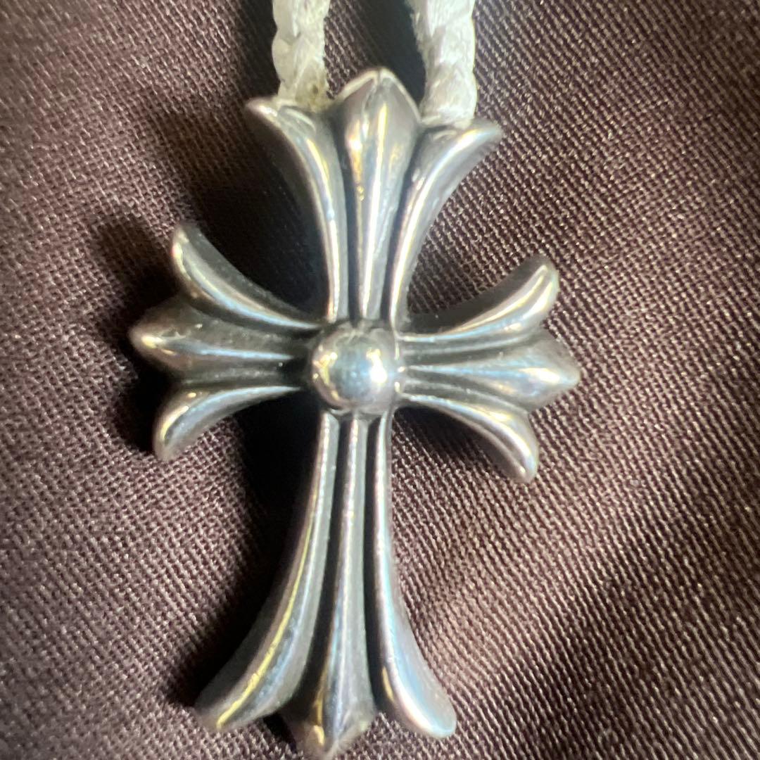 正規品　Chrome Hearts chクロスペンダント　白紐　　クロムハーツ