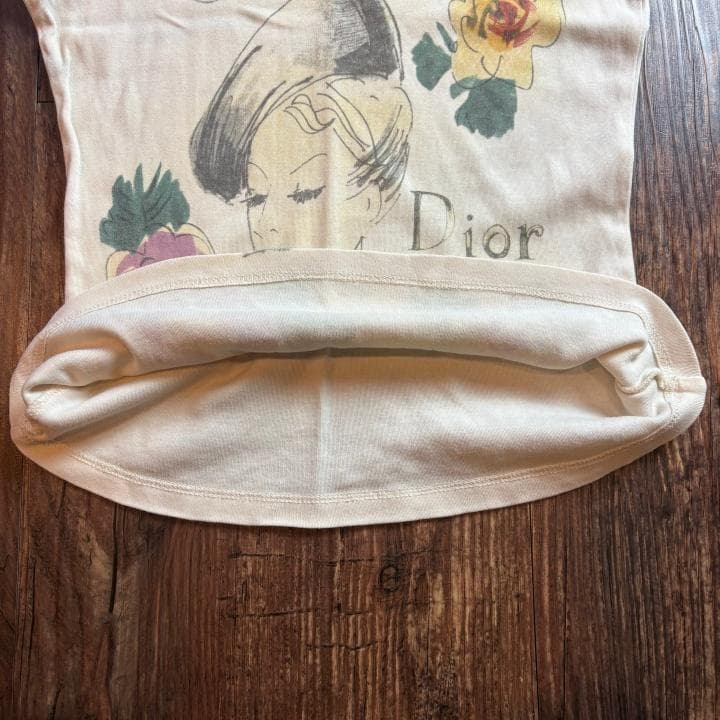【古着】Christian Dior ガリアーノ期 半袖Tシャツ03 顔柄 花柄