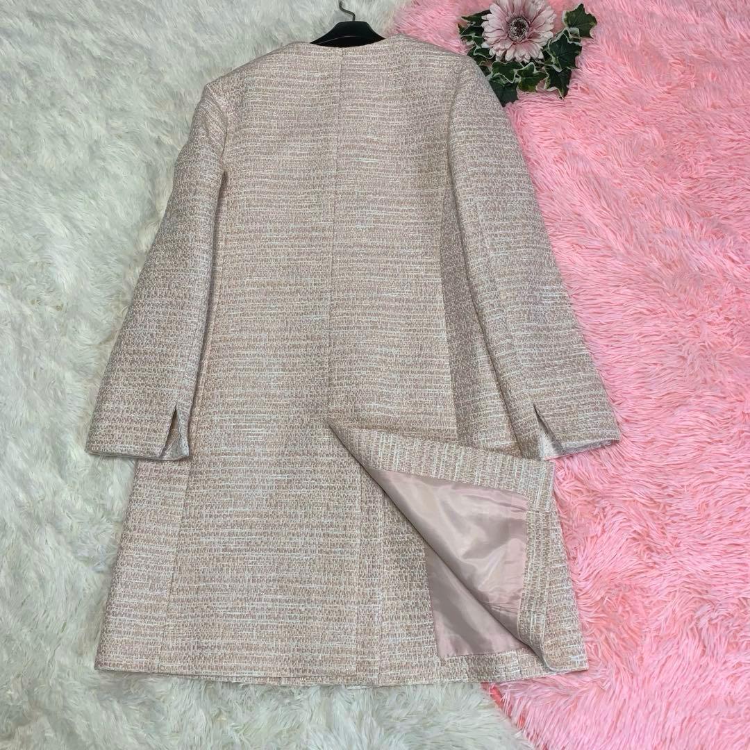 専用♡タグ付き未使用◆JUSGLITTY【ツイード/ビジュー◆ノーカラーコート】