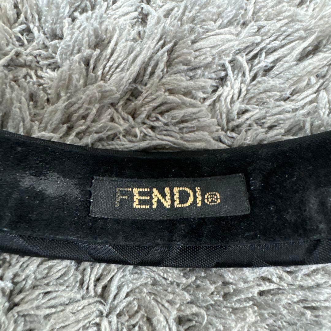 FENDI フェンディ レディース カチューシャ ズッカ柄 ナイロン ブラック