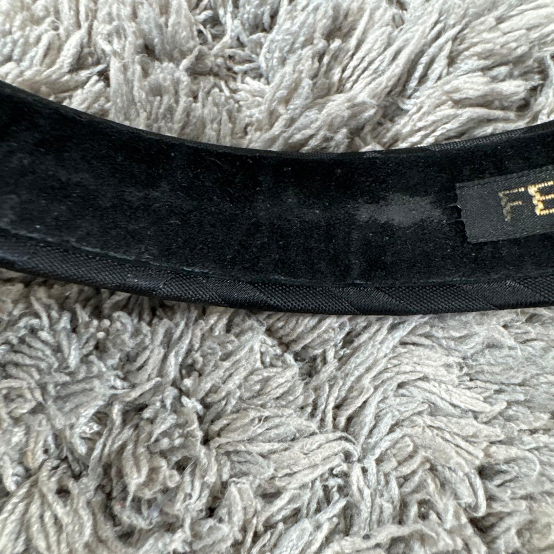 FENDI フェンディ レディース カチューシャ ズッカ柄 ナイロン ブラック