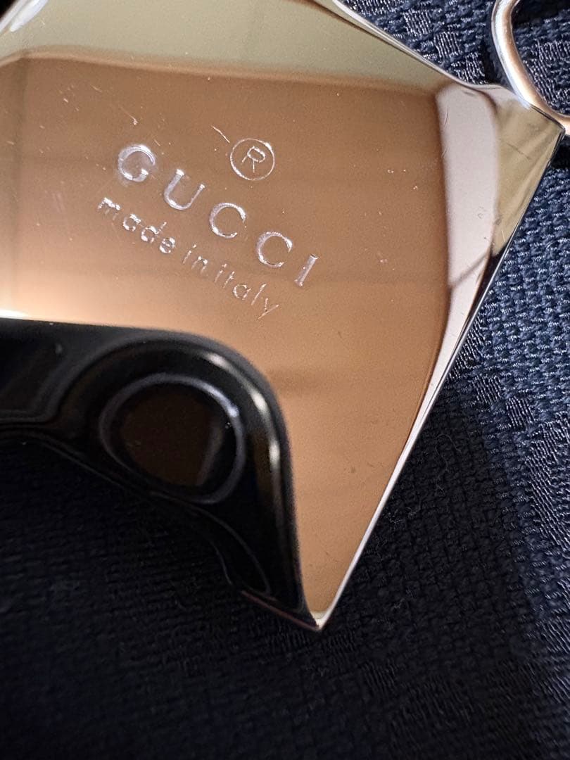 GUCCI ブラック キャンバス レザー ウエストバッグ