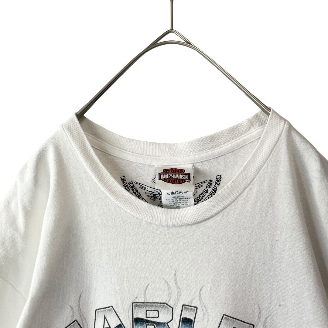 ハーレーダビッドソン 両面大判プリント Tシャツ ツインカム ルート61 白 L