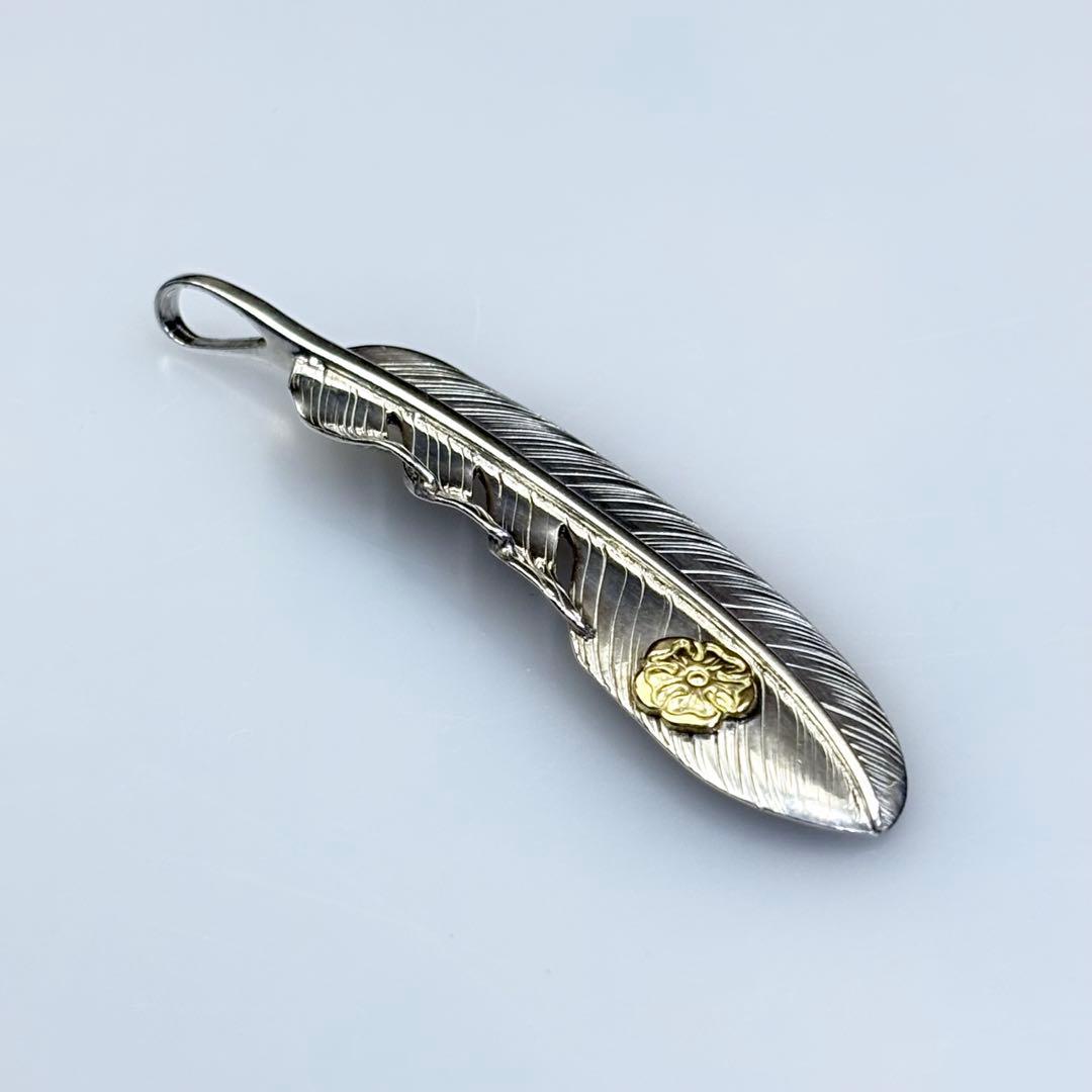 鷲見太郎 L FEATHER K18 フェザー ローズ メタル シルバー 特大