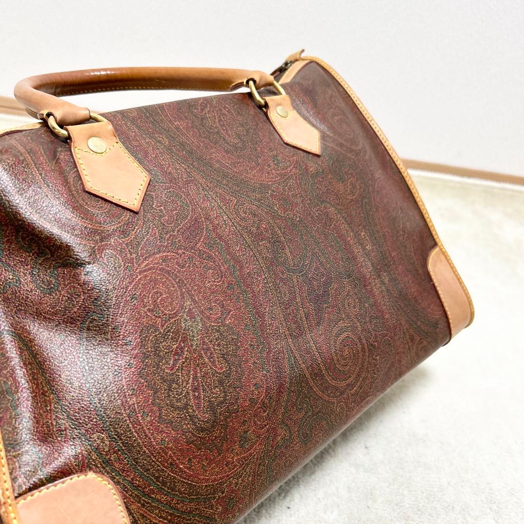 専用　エトロ　ETRO ボストンバッグ　ビジネスバッグ　ペイズリー　赤　PVC