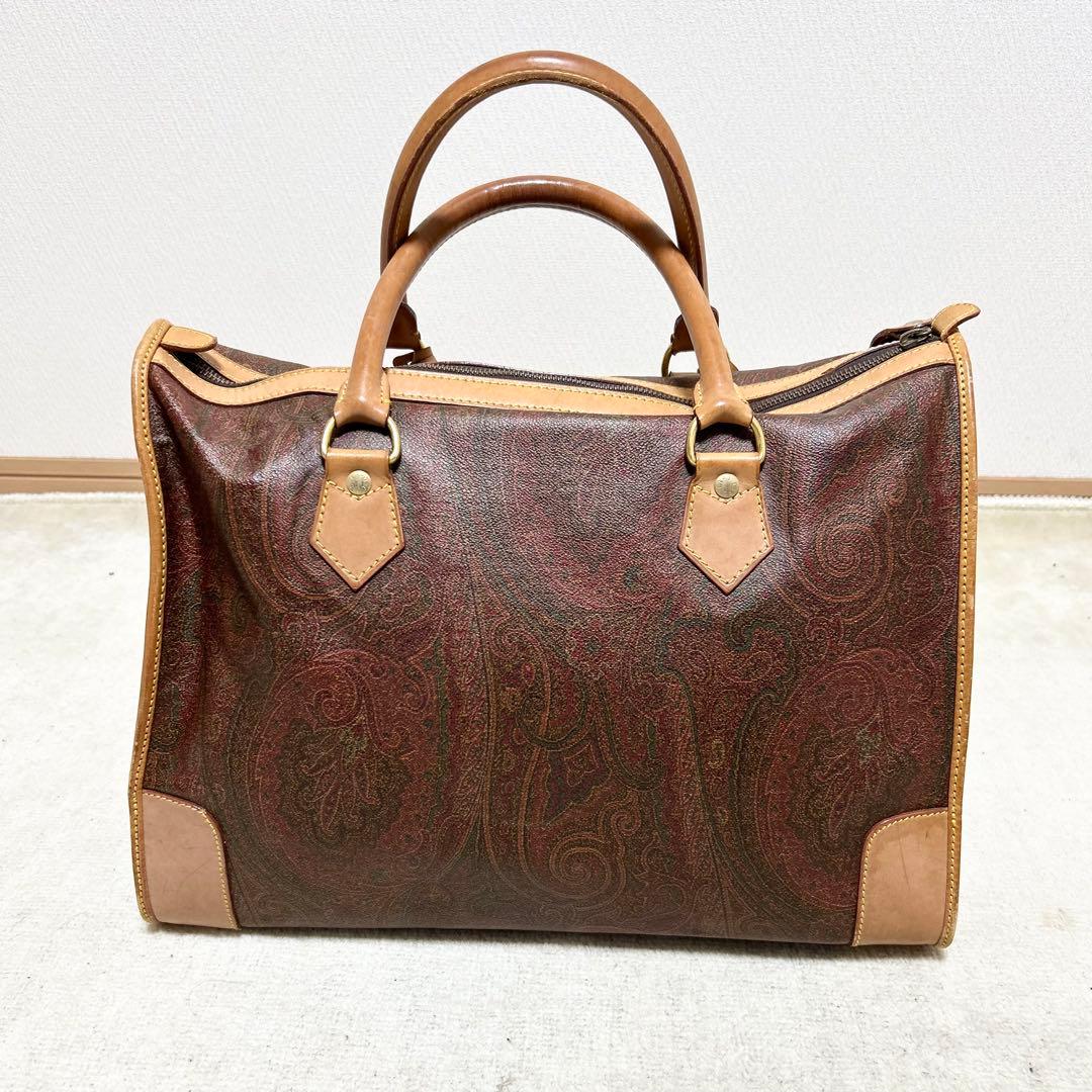 専用　エトロ　ETRO ボストンバッグ　ビジネスバッグ　ペイズリー　赤　PVC