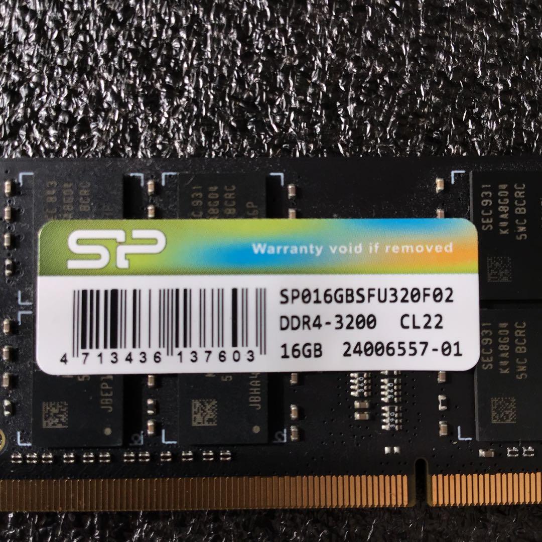 シリコンパワー ノートPC用メモリ DDR4-3200 CL22 16GB×1枚